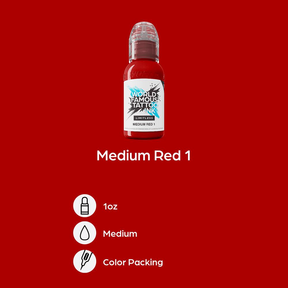 Encre de tatouage rouge moyen illimitée mondialement célèbre 1 (30 ml)