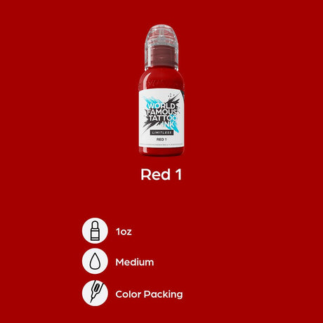 Encre de tatouage rouge illimitée mondialement célèbre 1 (30 ml)