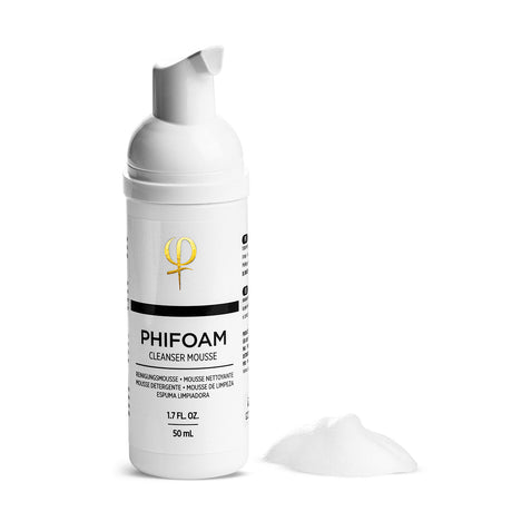 PhiAcademy Phi Foam Cleansing Foam 50ml — 50ml cleansing foam bottle and dispensed foam