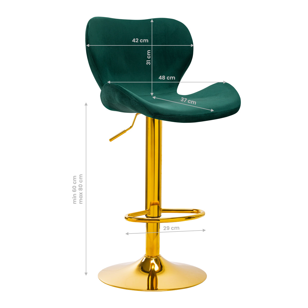 BAR STOOL QS-B15 VELVET GREEN - BVShop