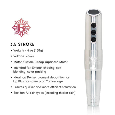 Bishop PMU Wand Rose Gold Wireless Machine Kit Stroke 3.5mm - BVShop