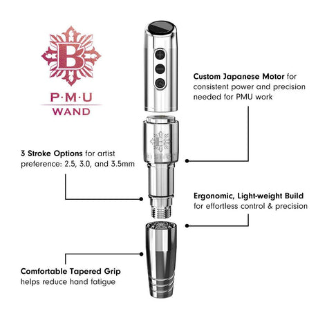 Bishop PMU Wand Silver Wireless Machine Kit - BVShop