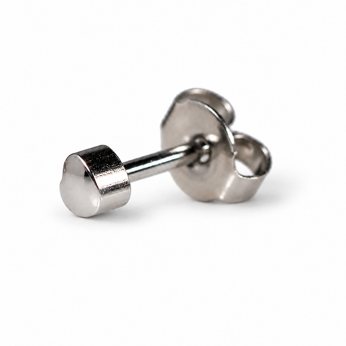 Caflon Blu Piercing Earrings Heart 4 mm (White Stainless Steel)