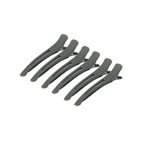 Clamps hairdressing clips for hair e-12b 6 pcs 11.5 cm gray - BVShop