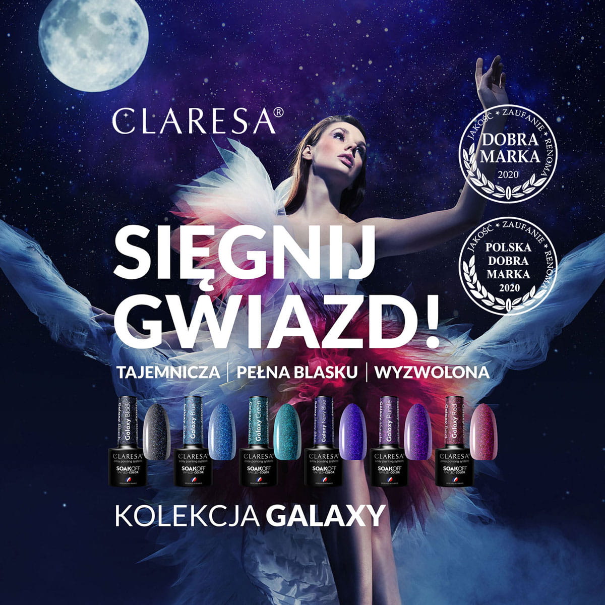 CLARESA Hybrid polish Galaxy Purple 5g - BVShop