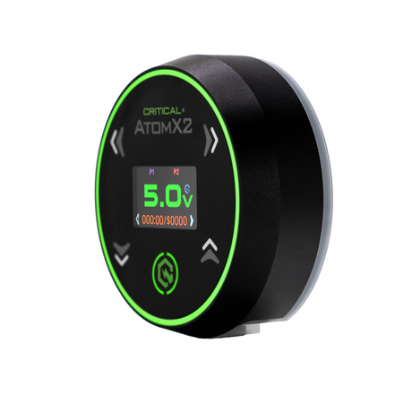 Critical Tattoo Atom X2 Bloc D'Alimentation Noir — vue en biais