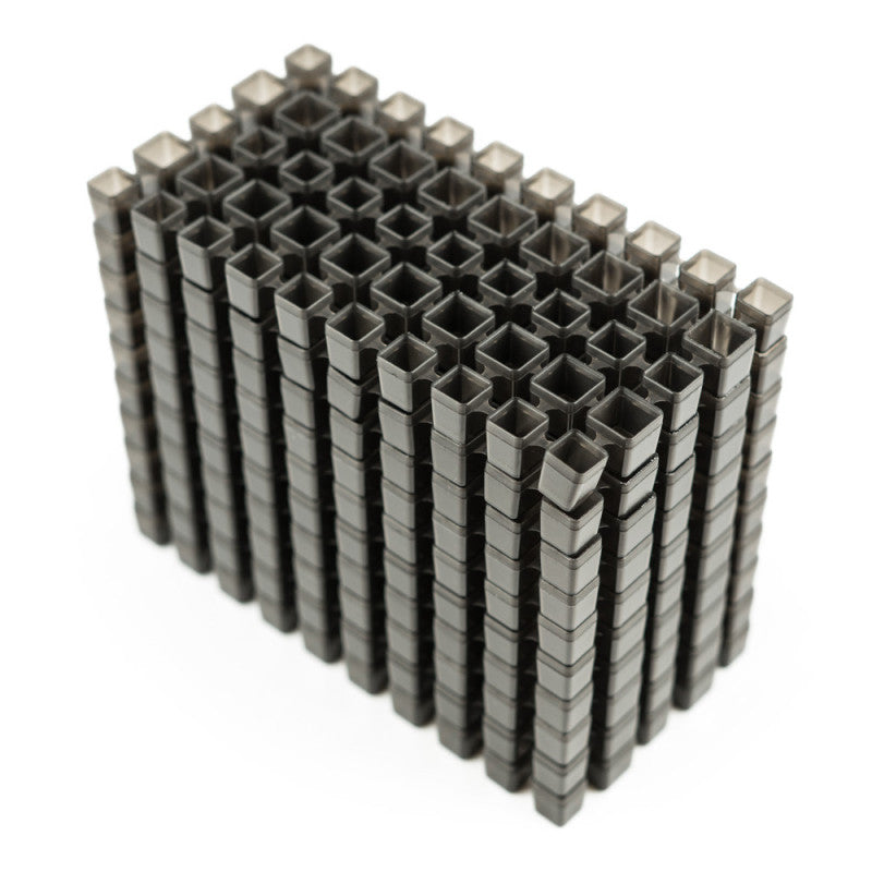 Black CUT MODULE modular cups for cutting, 500-piece set by BVShop, shown in an organized arrangement on a white background.