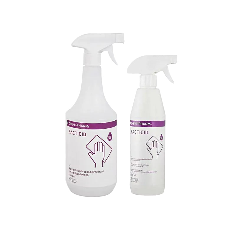 Spray désinfectant Chemipharm Bacticid pour surfaces et outils 500ml/1000ml
