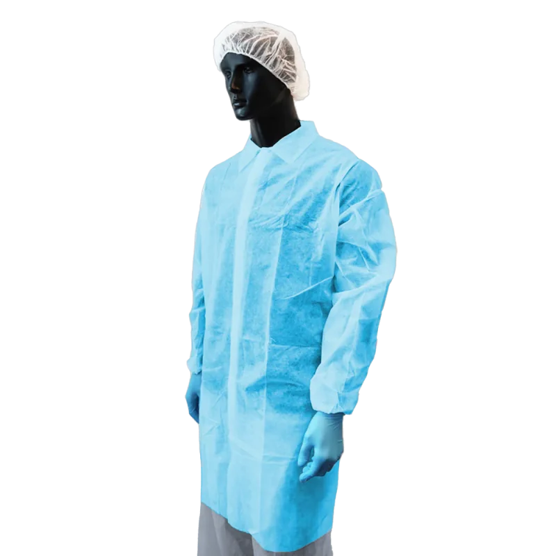 Disposable dressing gown with Velcro strip in XXL size by UNIGLOVES, featuring lightweight material and secure fastening.