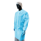 Disposable dressing gown with Velcro strip in XXL size by UNIGLOVES, featuring lightweight material and secure fastening.