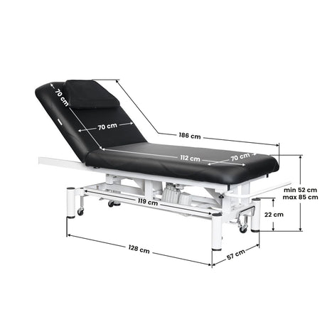Electric bed for massage azzurro 684 1 strong black - BVShop