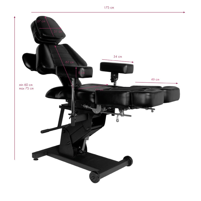 Electric tattoo chair pro ink 606 black - BVShop