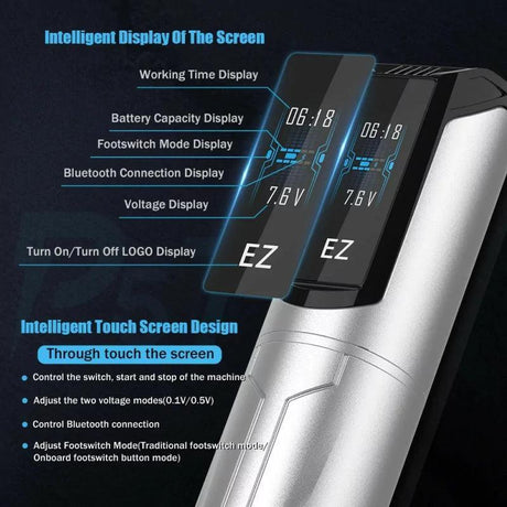 EZ Tattoo P5 Touchscreen Wireless Machine Pen Black - BVShop