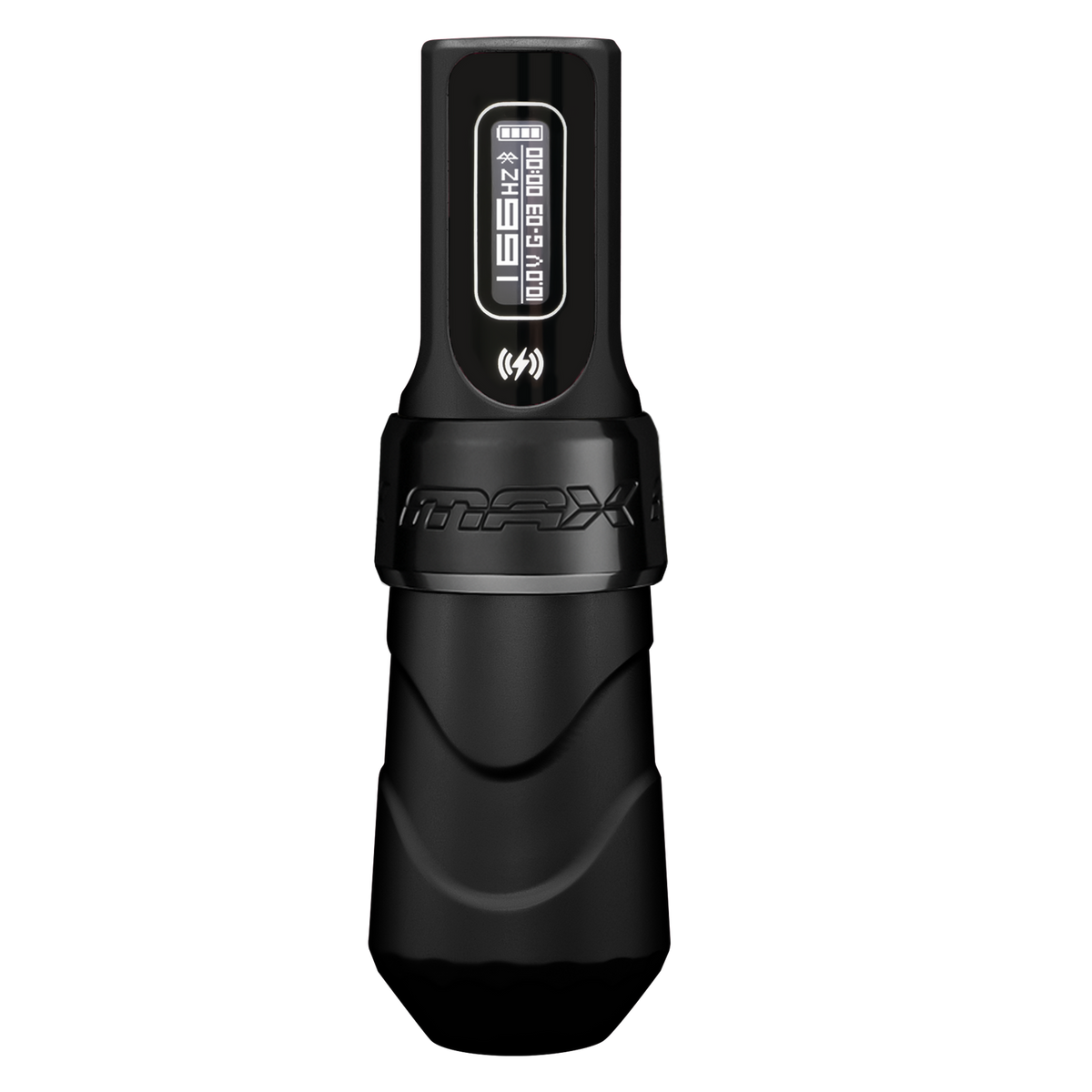 FK Irons Flux Max Black Ops wireless tattoo machine shown from the front