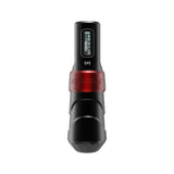 FK Irons Flux Max Yomico Red/Black wireless tattoo machine side view