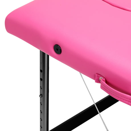 Folding massage table aluminum Activ Fizjo comfort 2 segment pink black aluminum - BVShop