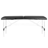 Folding massage table, aluminum, comfort, 2 black segments - BVShop