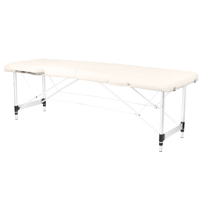 Folding massage table, aluminum comfort, 2-section cream - BVShop