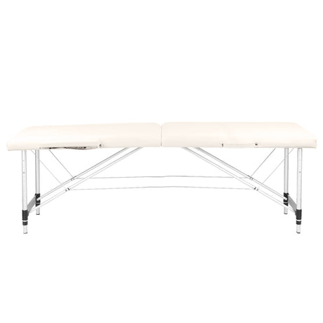 Folding massage table, aluminum comfort, 2-section cream - BVShop