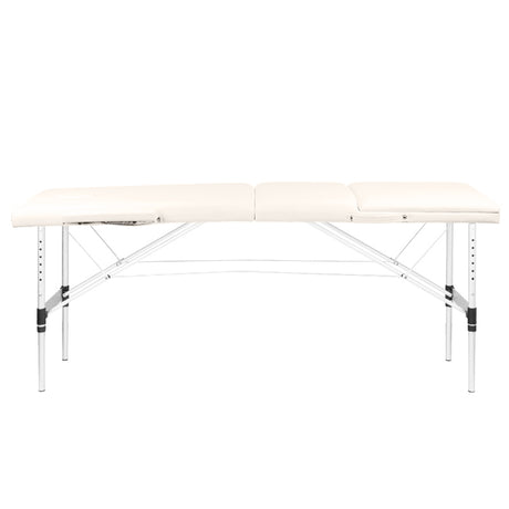 Folding massage table, aluminum comfort, 3-section cream - BVShop
