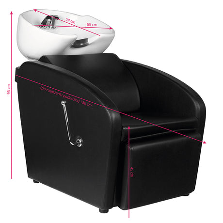 Gabbiano black Bergen hair wash unit - BVShop