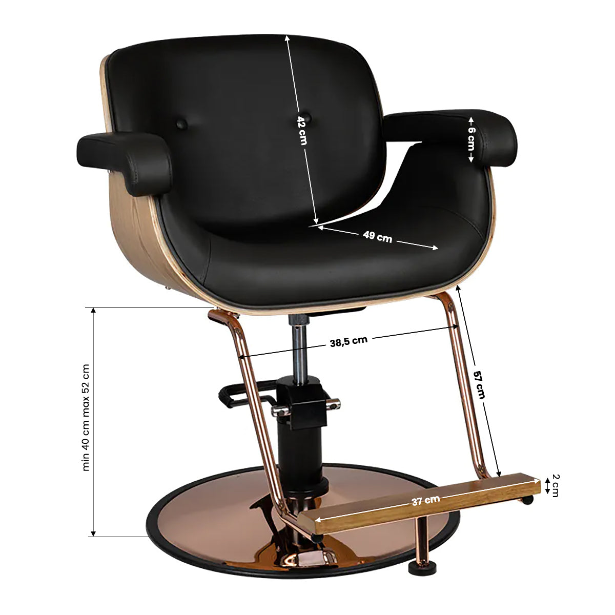 Gabbiano black venice barber chair - BVShop