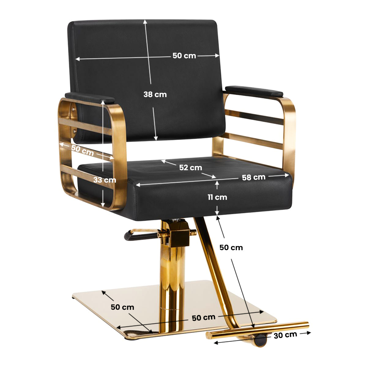 GABBIANO HAIRDRESSING CHAIR AVILA BLACK GOLD - BVShop