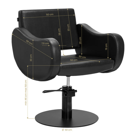 Gabbiano hairdressing chair Sewilla Black - BVShop
