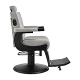 Gabbiano Levi barber chair with black frame gray without stitching at the back - BVShop