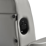 Gabbiano Levi barber chair with black frame gray without stitching at the back - BVShop