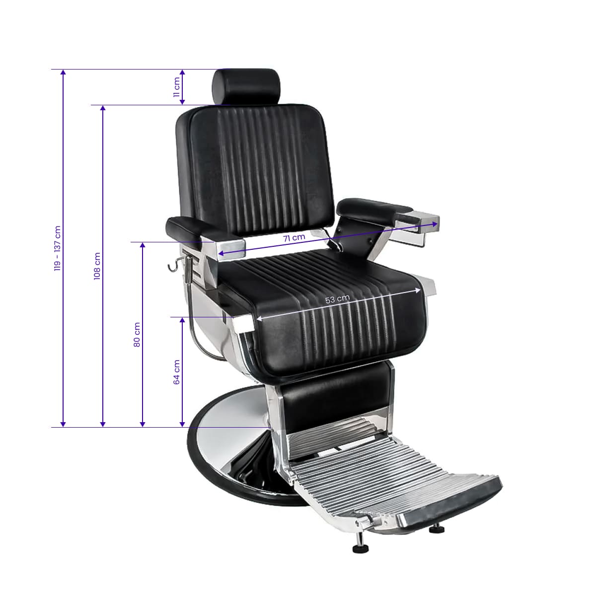 Gabbiano royal black barber chair - BVShop