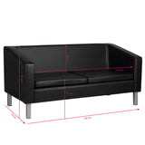 Gabbiano sofa for waiting room bm18003 black - BVShop