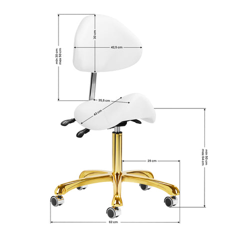 Giovanni cosmetic stool 1004 gold white - BVShop