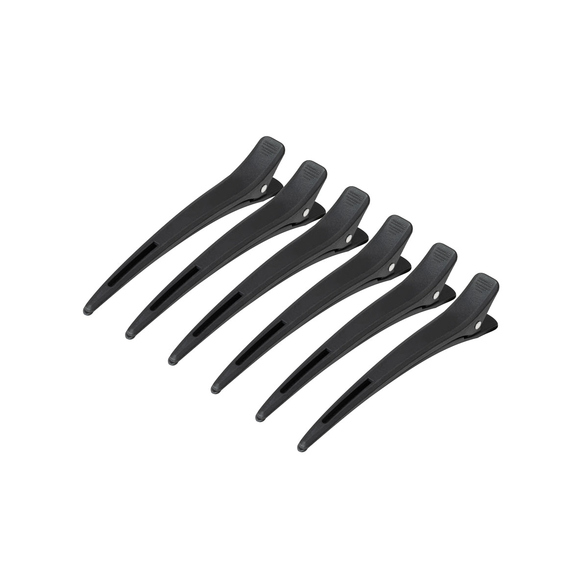 Hairdressing clamps carbon e-15 6 pcs 11.5 cm black - BVShop