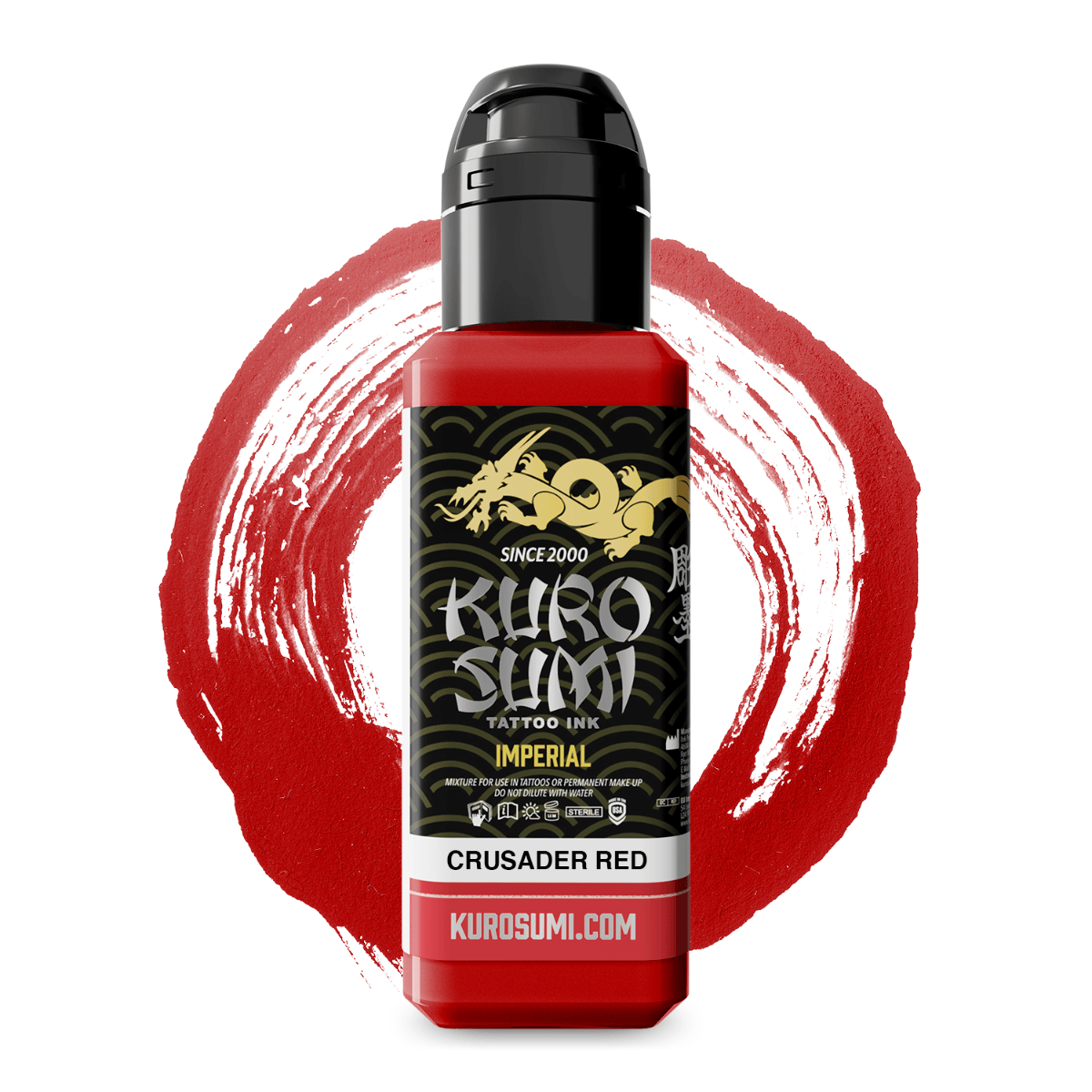 Kuro Sumi Imperial Tattoo Ink Crusader Red