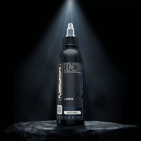 Kwadron Outlinex black tattoo ink 240ml EU REACH compliant bold outlines