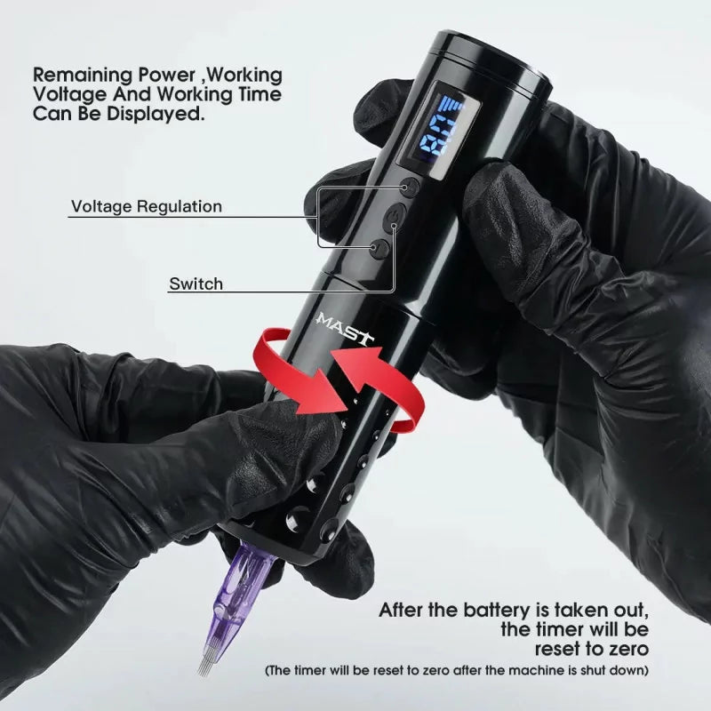 Mast Lancer tattoo pen in use