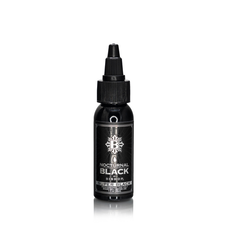 Nocturnal By Bishop Super Black 30ml — flacon sur fond blanc