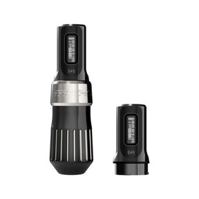 FK Irons Flux Max Darksaber 4.0mm tattoo machine with two PowerBolt II batteries