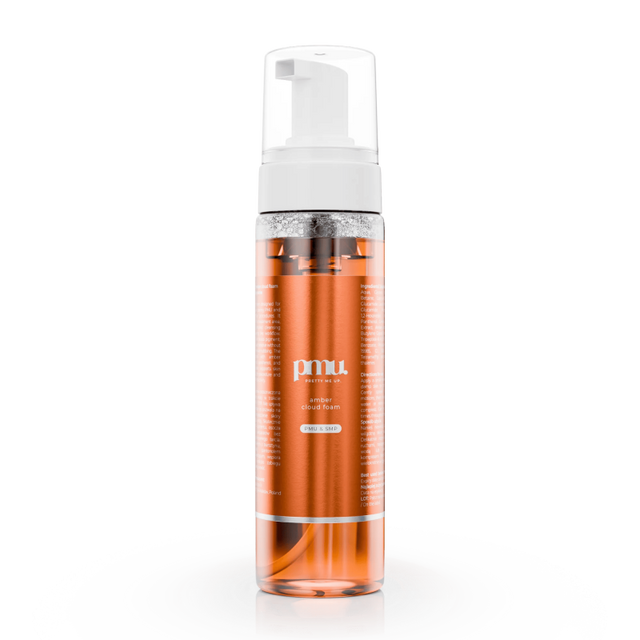 Kwadron Pretty Me Up Amber Cloud Foam 200ml bottle with foam dispenser, skincare product for cosmetic use.