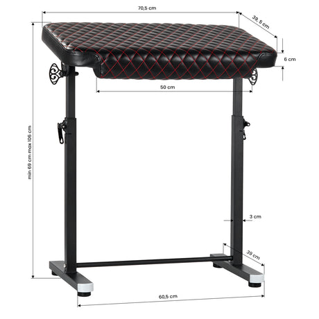 Pro Ink 718 Tattoo Armrest Black Quilted R - BVShop