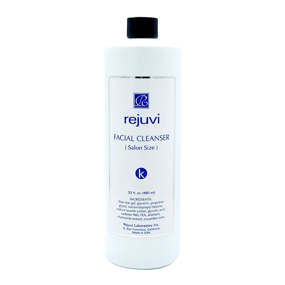 Rejuvi k Nettoyant Visage 960ml – Flacon, étiquette avant