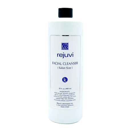 Rejuvi k Nettoyant Visage 960ml – Flacon, étiquette avant