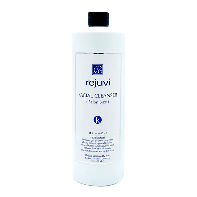 Rejuvi k Nettoyant Visage 960ml – Flacon, étiquette avant