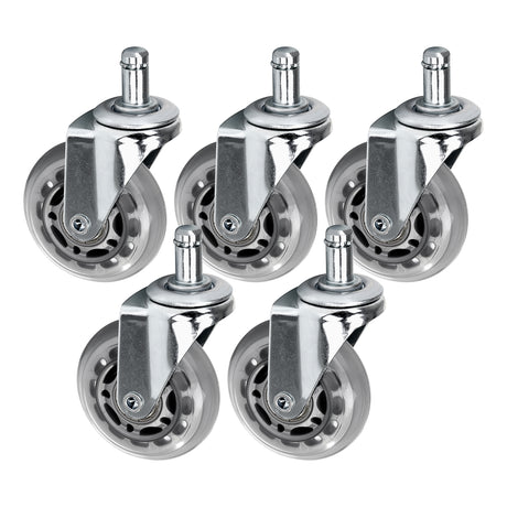 Roll Speed silver press-on stool wheel set of 5 pieces - BVShop