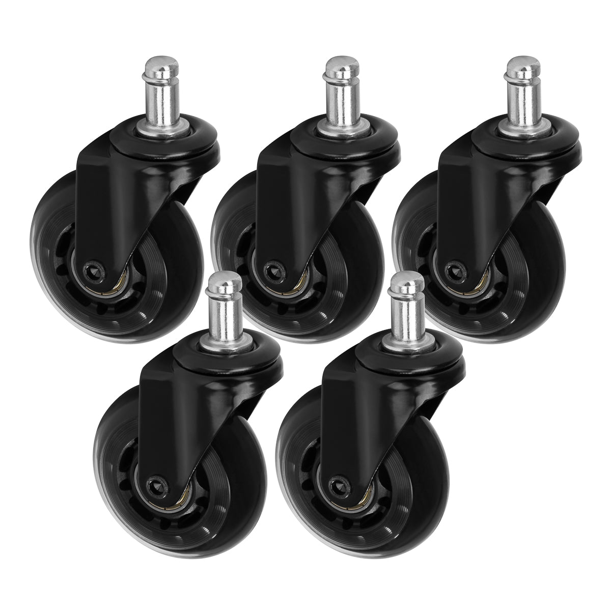 Roll Speed stool wheel black press-on set of 5 pieces - BVShop
