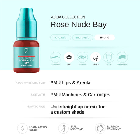 PhiAcademy PMU Aqua Rose Nude Bay Pigment 10ml – pigment shade and product information