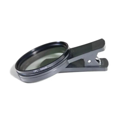 AVAA Smartphone Tattoo Camera Lens 52mm CPL filter attached, showing close-up view of the lens for enhanced smartphone photography.