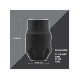 FK Irons Spektra Flux Wide disposable rubber grip, 40mm diameter, shown in the image with textured black surface.