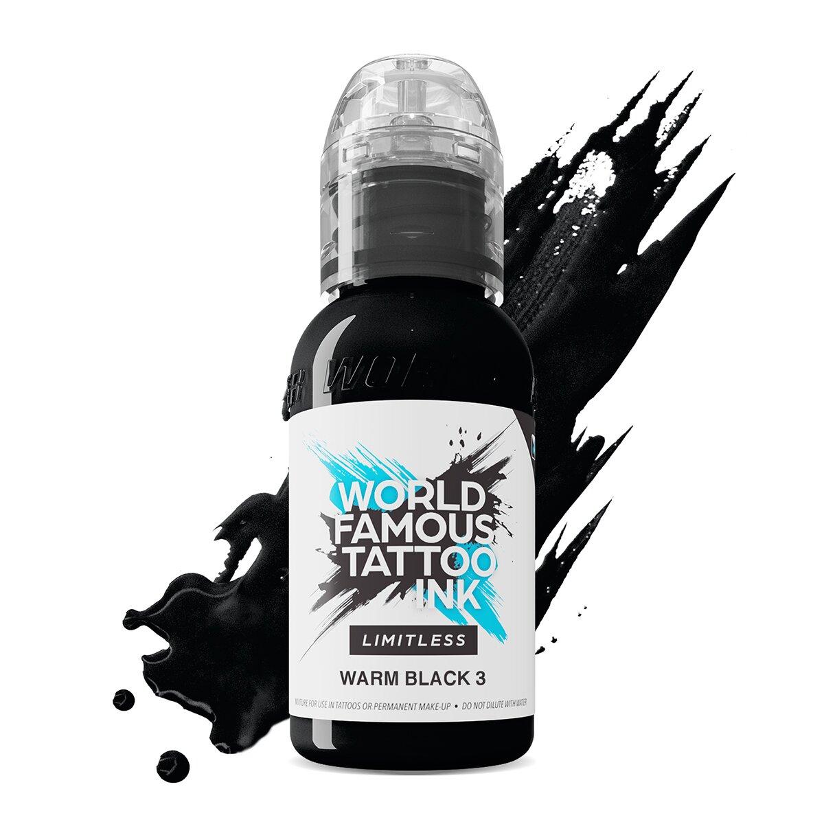 Encre de tatouage Warm Black 3 (30ml) illimitée et mondialement célèbre